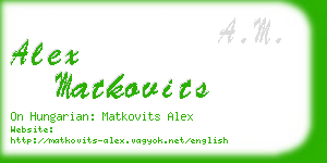 alex matkovits business card